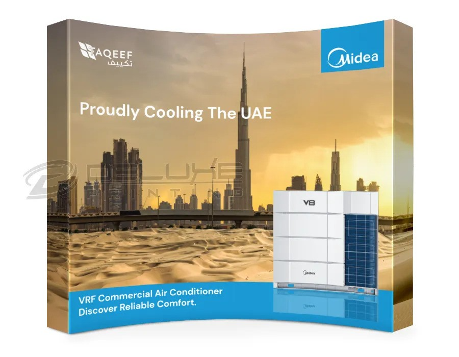 Curved Fabric Popup Printing Dubai
