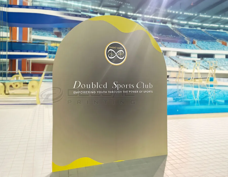 Curved Wooden Backdrop Printing Dubai