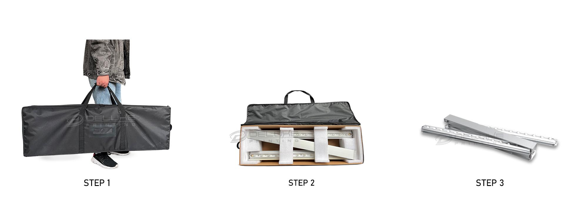 Snapfold Backlit Standee Bag Setup Dubai