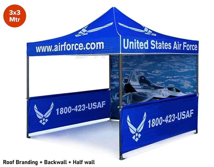 Tent Canopy with Back Wall and Skirting Branding Dubai