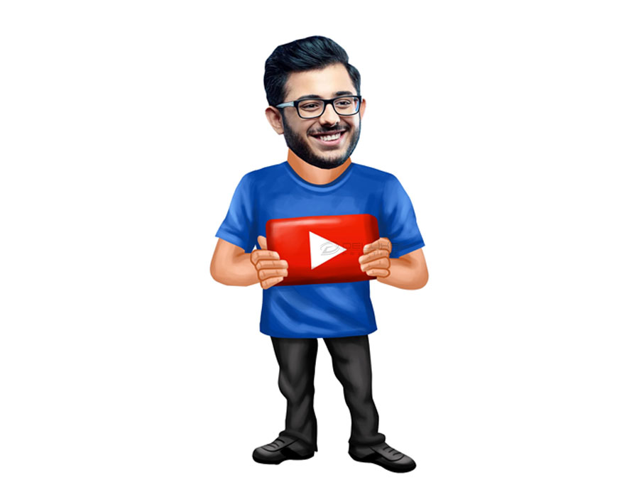 Youtuber Caricature Cutout Standee dubai