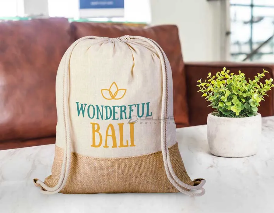 Cotton string Bags Portrait Printing Dubai