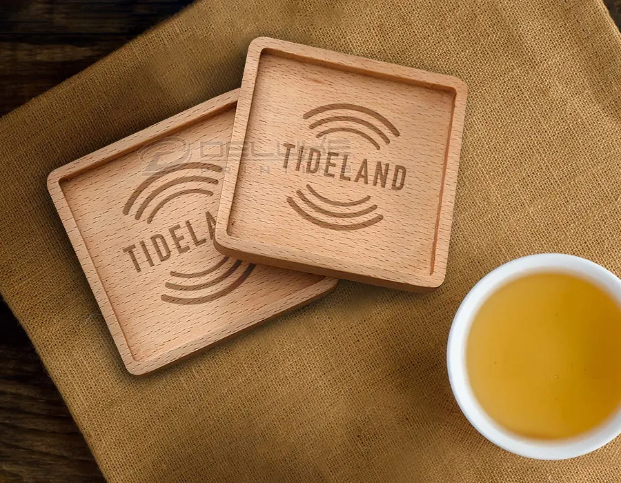 coaster bamboo Printing with company logo Dubai