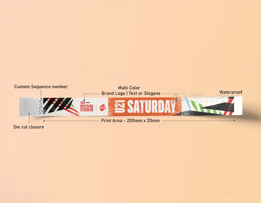 Tyvek Wristbands Printing Dubai