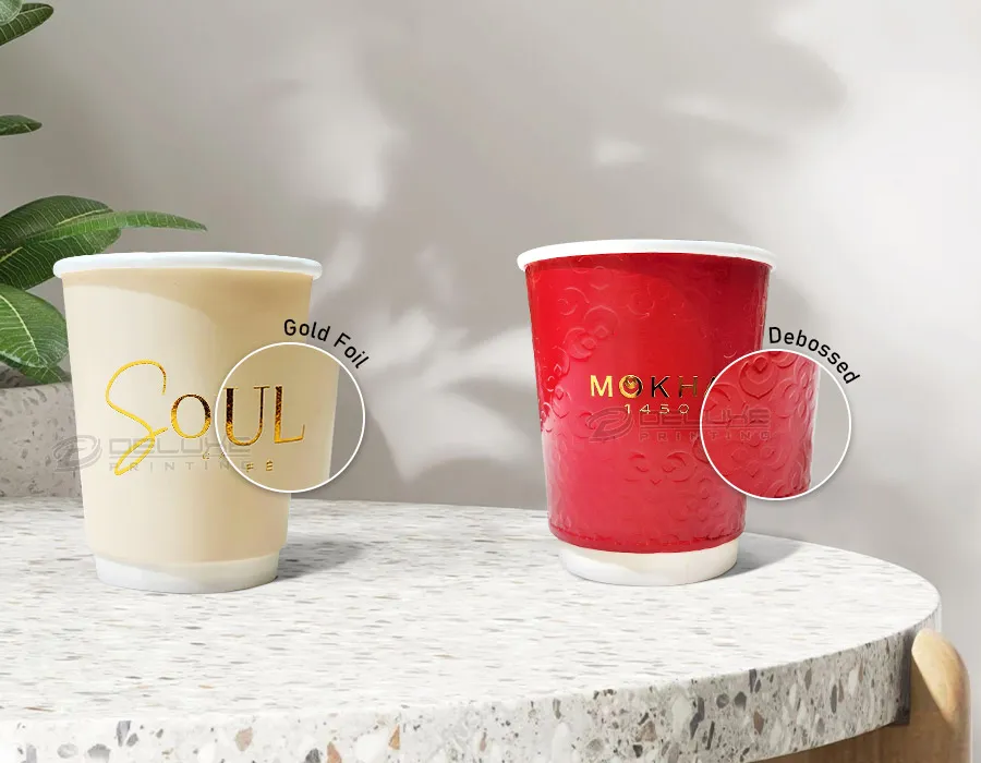 Debossed paper cups Printing Dubai