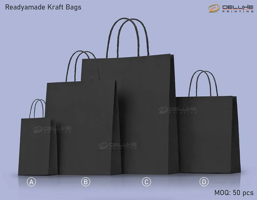 Kraft Bags Black Printing Dubai