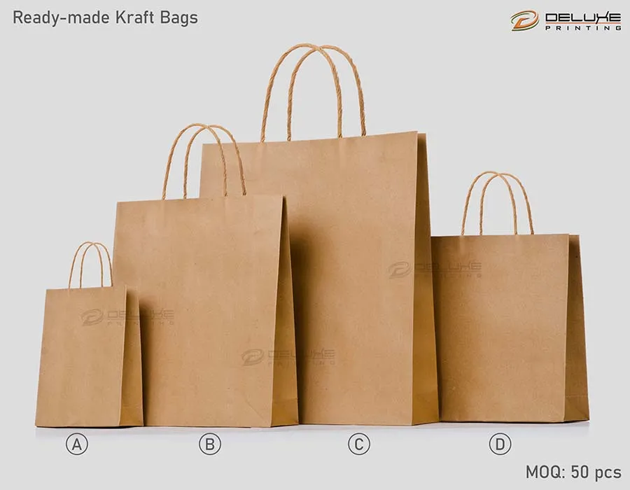 Kraft Bags Brown Printing Dubai