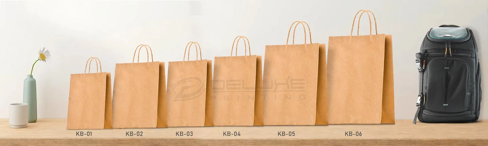 Set of Kraft Bags Brown Dubai