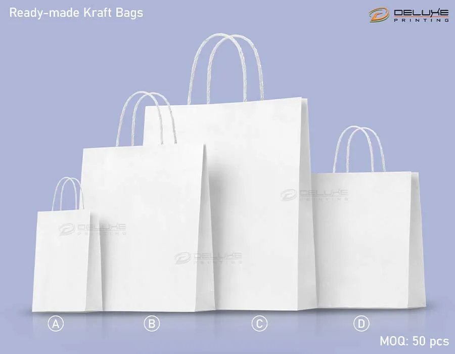 Kraft Bags White Printing Dubai
