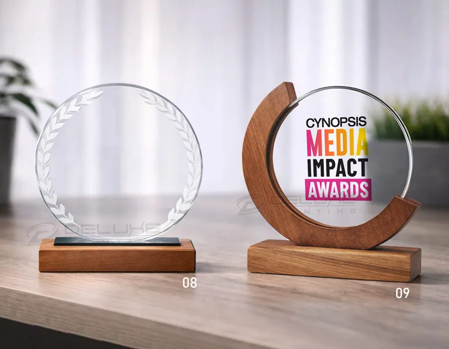 Trophies with Wooden Base Dubai