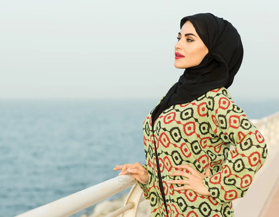 Abaya Georgette Fabric Printing Dubai
