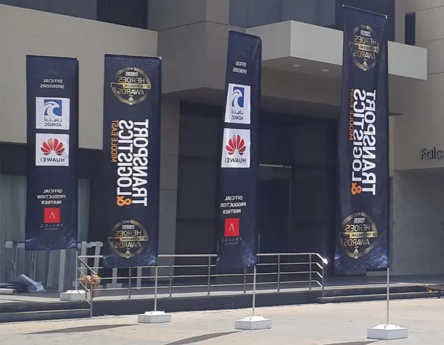 L Shape Flags Large Printing Dubai