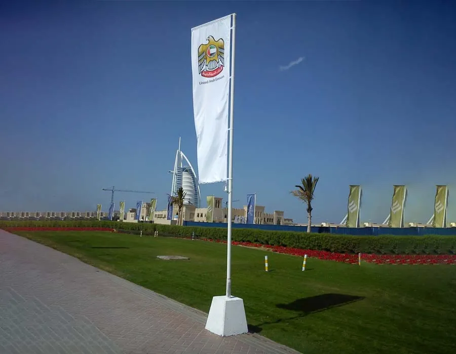 Large L Shape Flags Printing Dubai