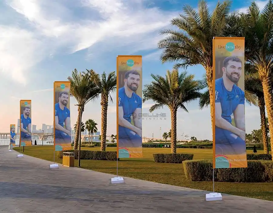 L Shape Flags Large Printing Dubai