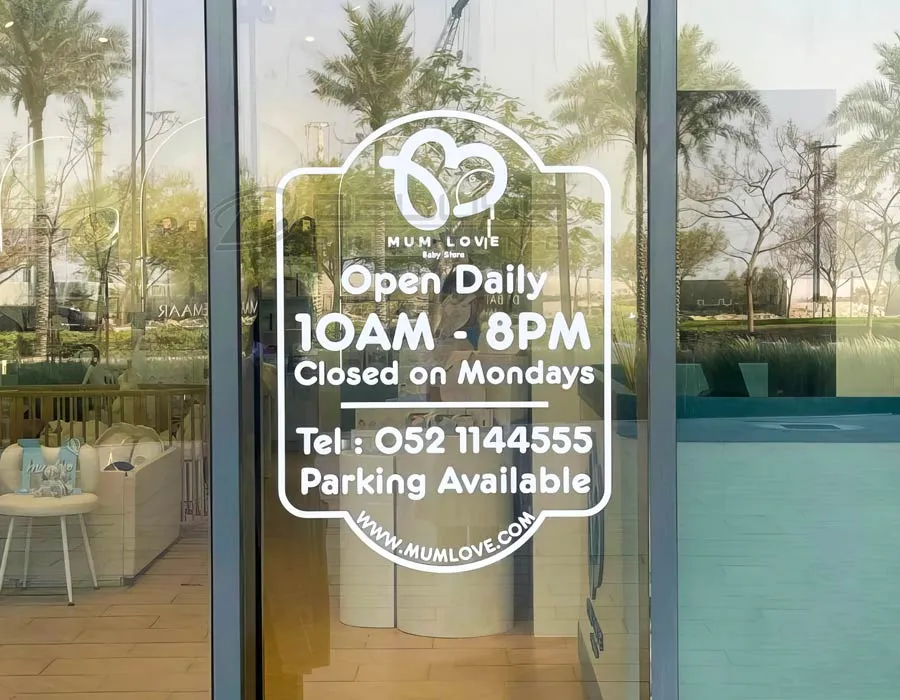 Window Lettering Sticker Dubai