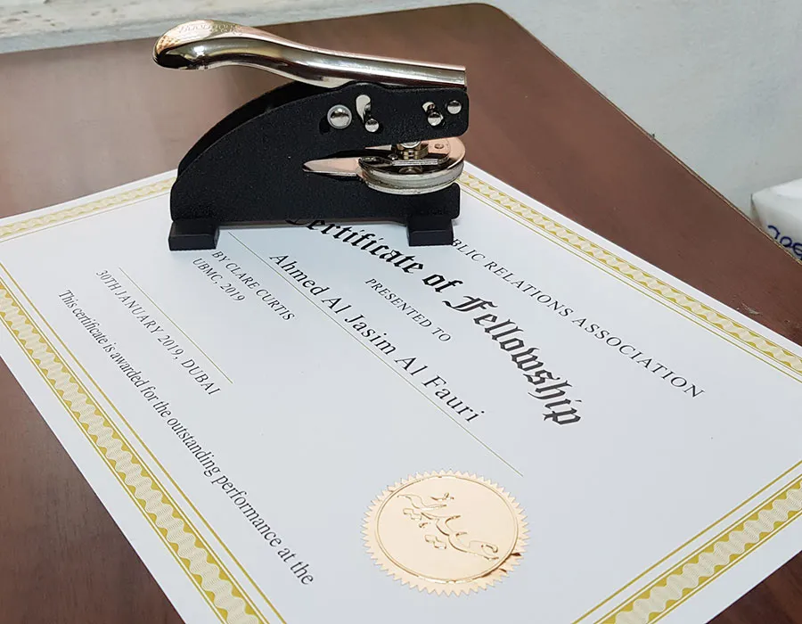 Embossing Seal making in Dubai