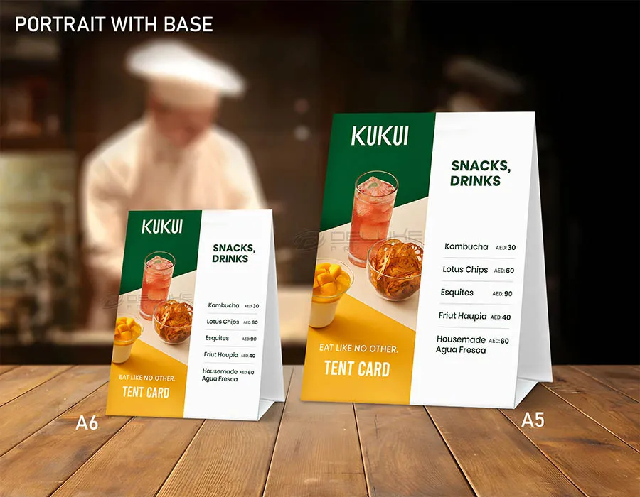 Tent Cards Printing Dubai