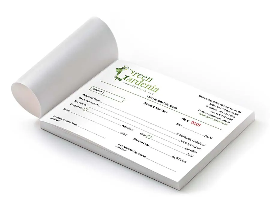 Receipt Vouchers Printing Dubai