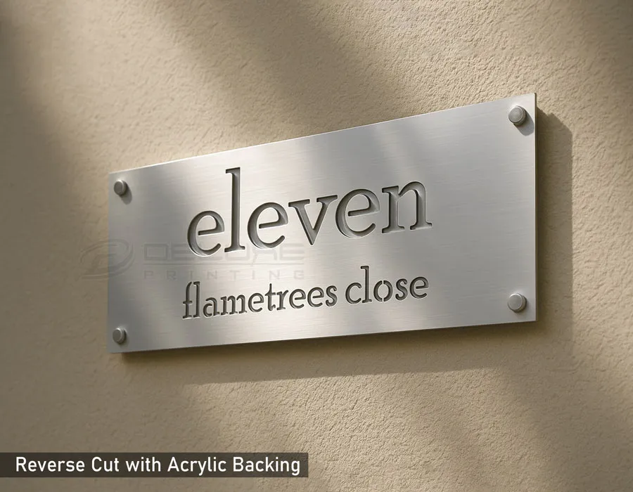 ACP Plate with Revers Cut Letters Acrylic Plate on Back Dubai