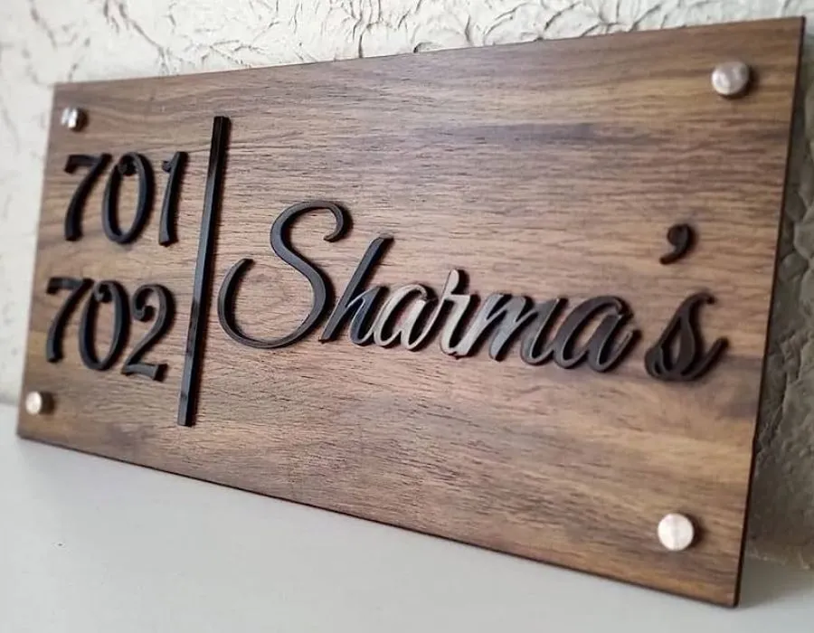 Wooden Plate with Acrylic 3D Letters Dubai