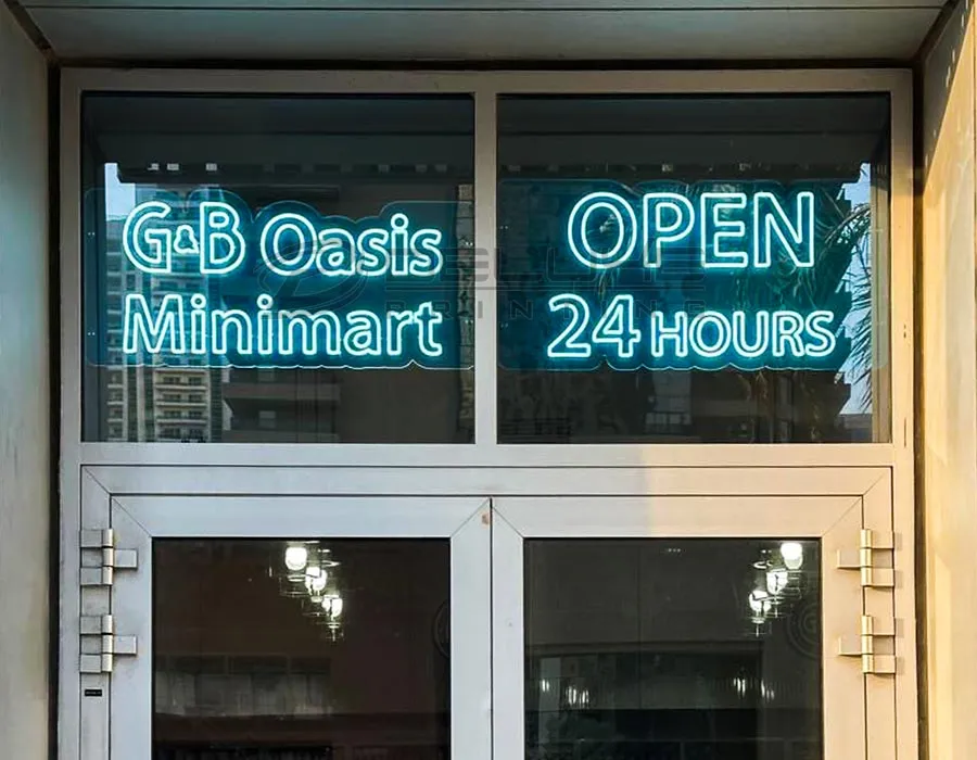 Acrylic Base with LED Neon Letters Sign Board Dubai