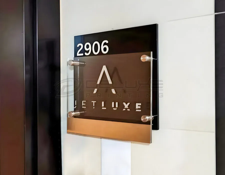 Acrylic Plate with Etching & Colored Letters Dubai