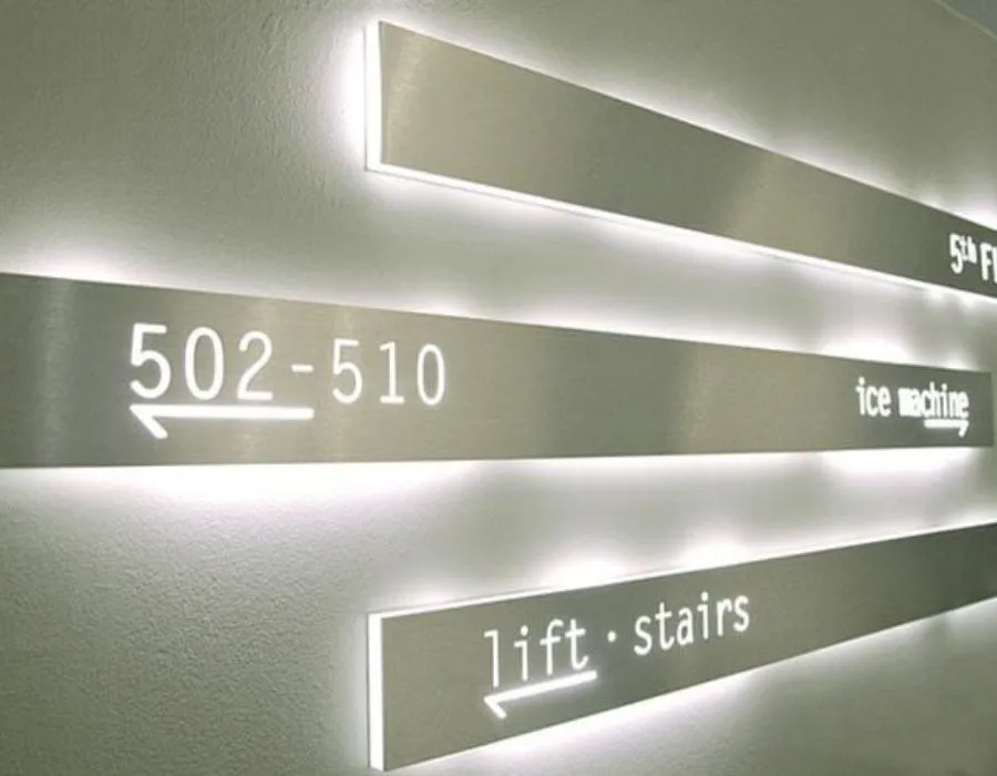 Acrylic + SS revers Cut Letters with LED Signage Dubai