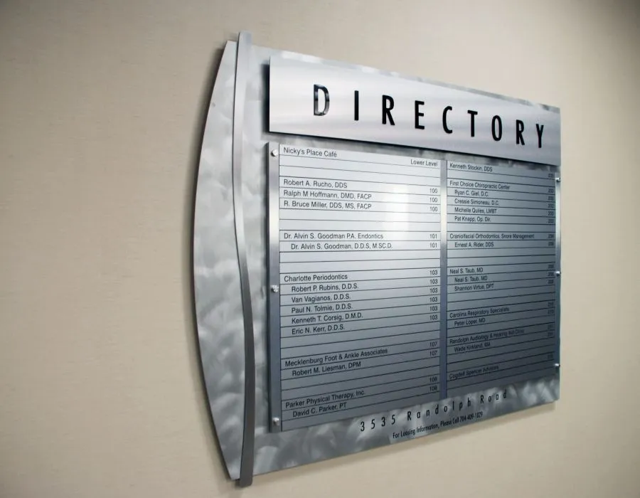 Acrylic + SS Plates + Vinyl Cut Letters Signage Dubai