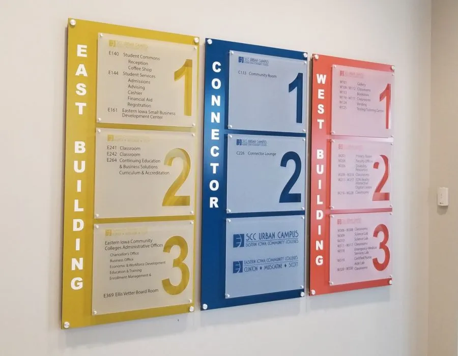 Colored + Clear Acrylic with Reverse Frosted Film Signage Dubai