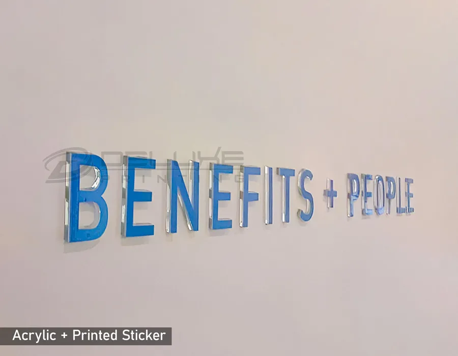 Acrylic SS Brush Top Unlit Signage