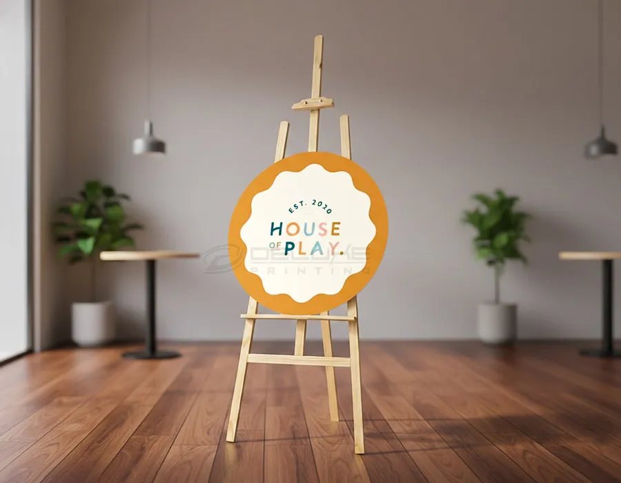 Wooden Stand with Vinyl Cut Letters / Digital Printing Dubai