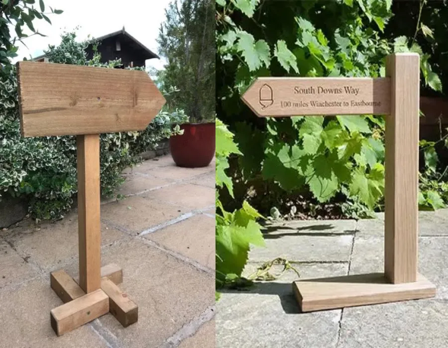 Wooden Bars Stand with Engraving / Color Vinyl Letters Dubai