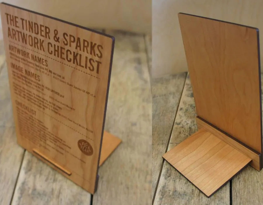 Wooden Sheet Clipping Stand with Engraving Dubai