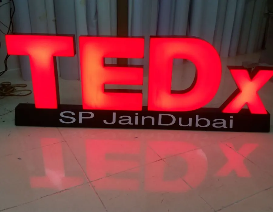 Acrylic with Front Light Letters Dubai