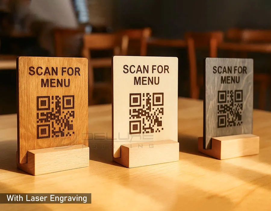 Wooden Base & Plate with Laser Engraving