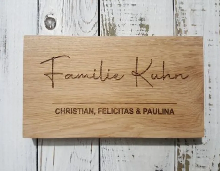 Wooden Plate with Laser Engraved Letters Dubai