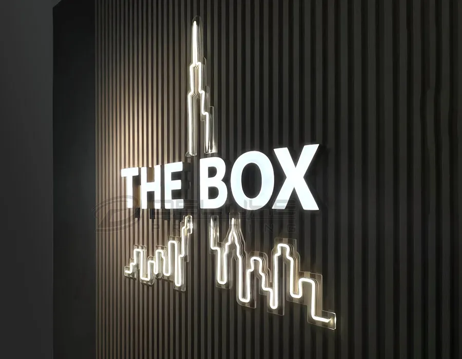 Acrylic Base with LED Neon Letters Sign Board Dubai