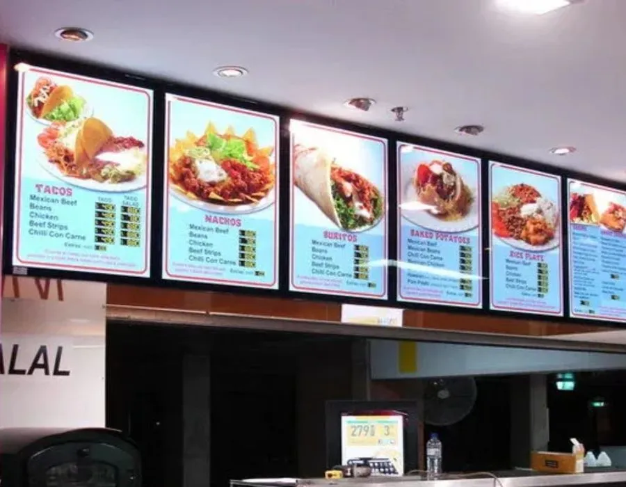 Menu Poster Board Light Box Dubai