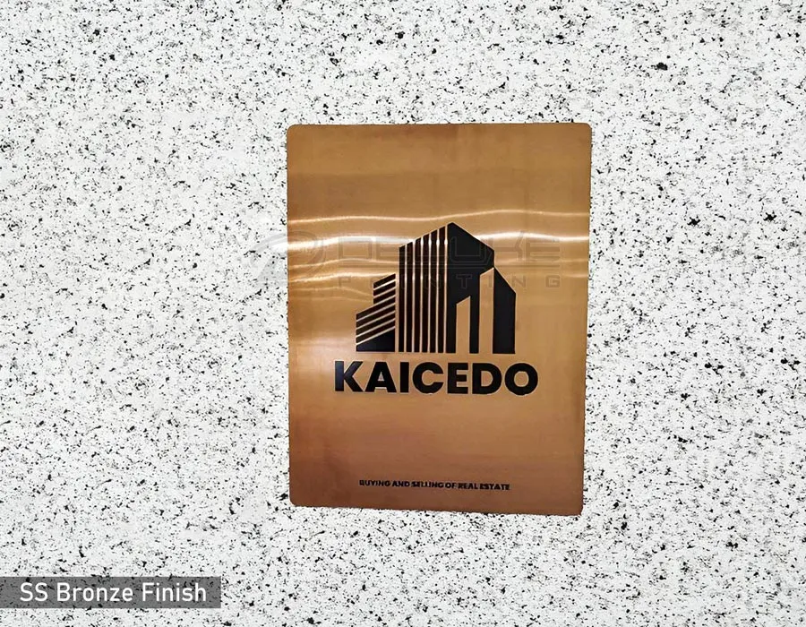 Aluminum Brush Finish with Etching & Coloring letters Dubai