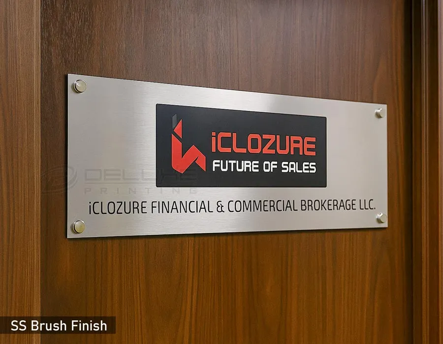 SS Brush Finish Plate with UV Direct Printing Dubai