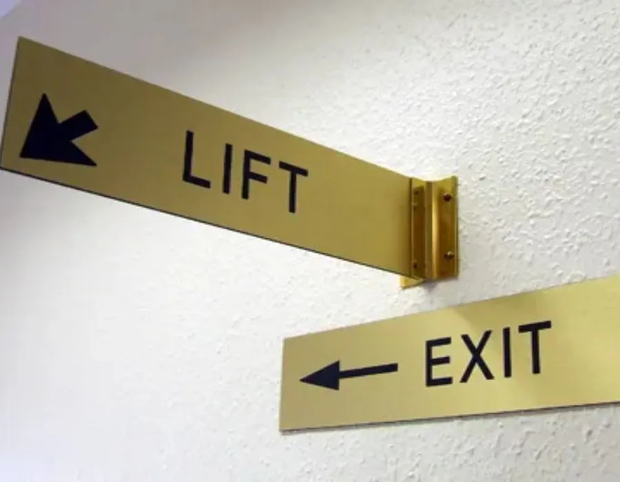 SS Gold Wall Mounted Signage Dubai