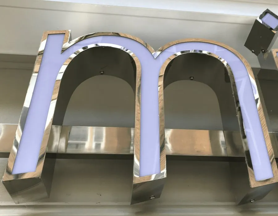 SS Mirror Finish Sign Board Dubai