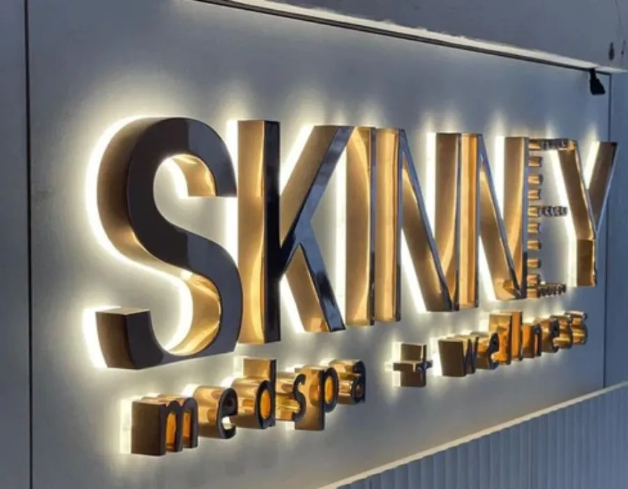 SS with Gold Platting Outlit Signage Dubai