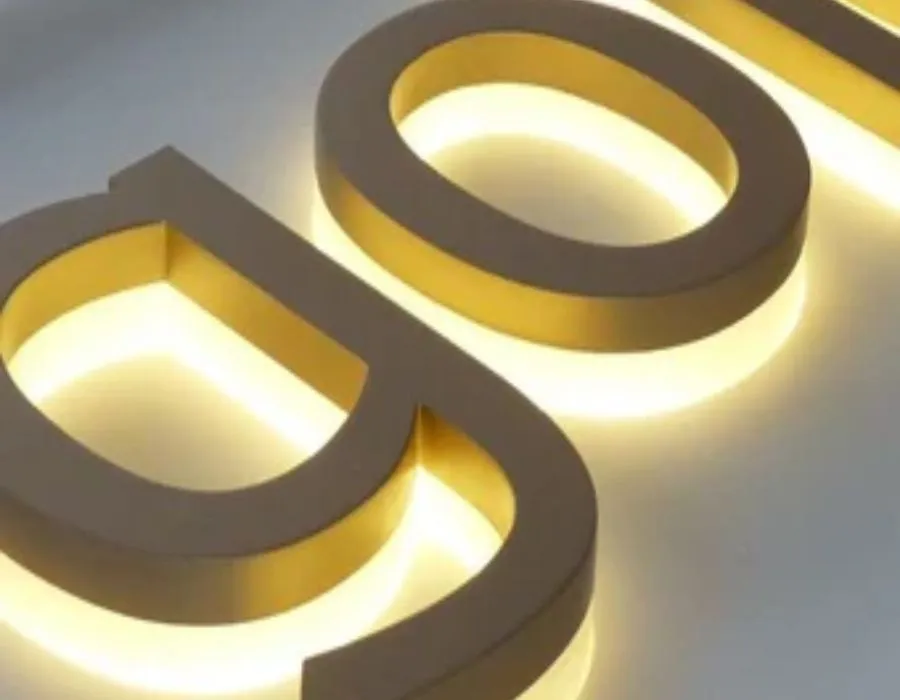 SS with Gold Platting Outlit Signage Dubai