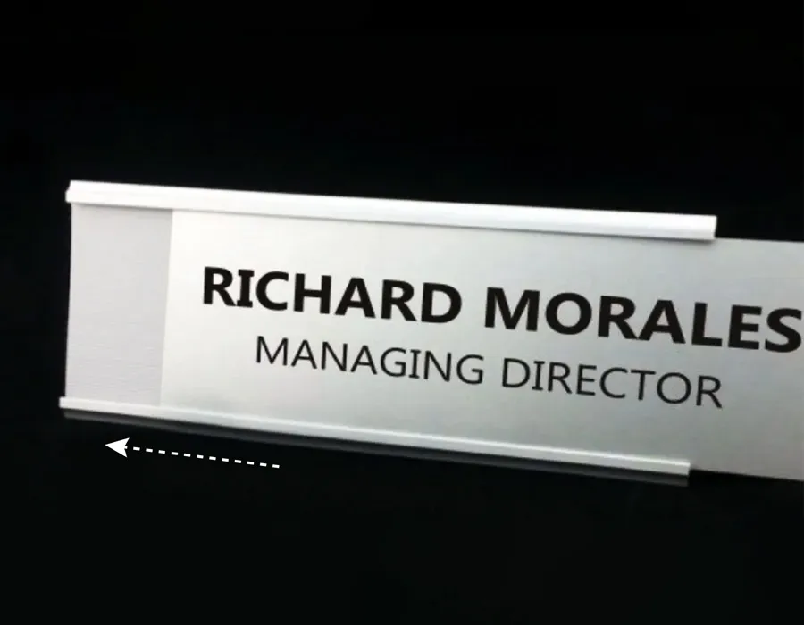 Aluminum Sliding Panels with Plate + Vinyl Cut Letters Dubai