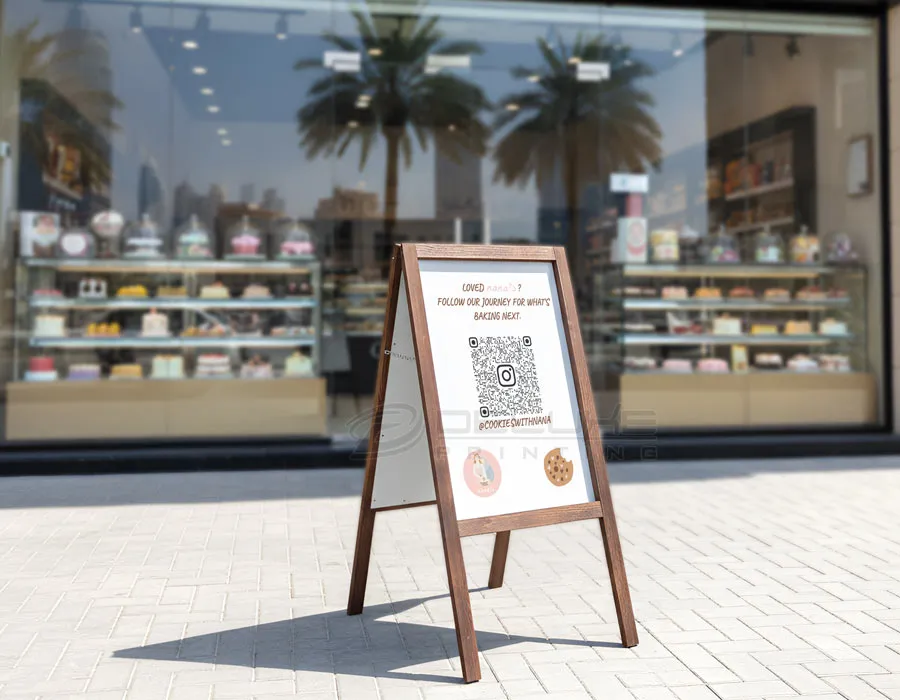 Wooden Stand with Vinyl Cut Letters / Digital Printing Dubai