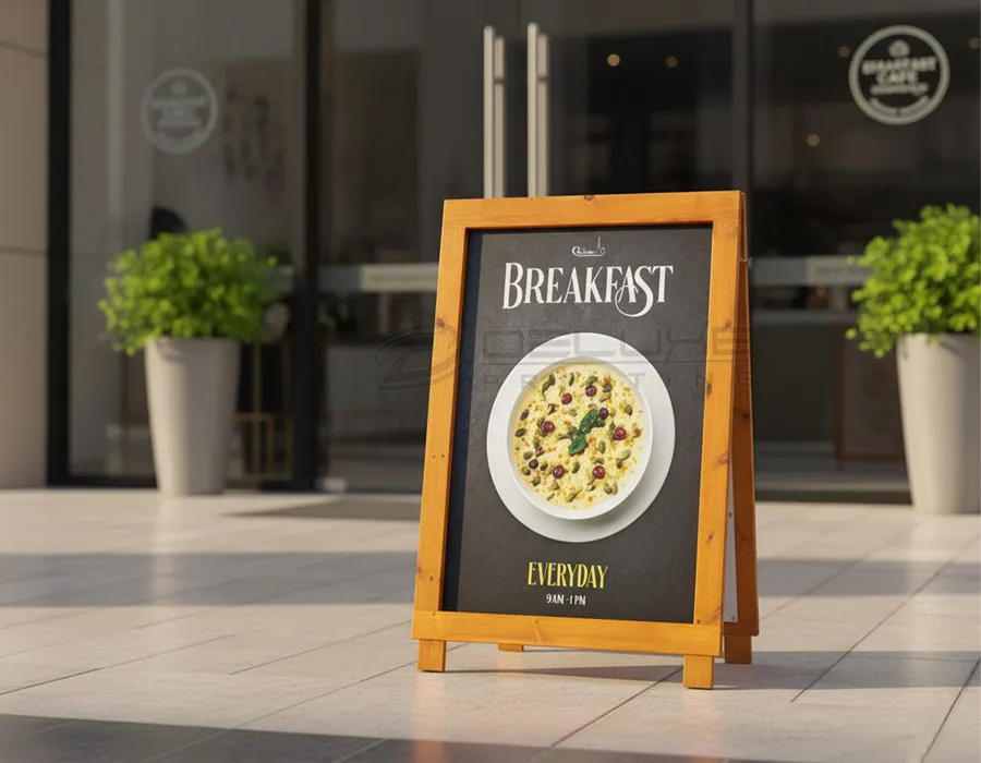 Wooden Stand with Vinyl Cut Letters / Digital Printing Dubai