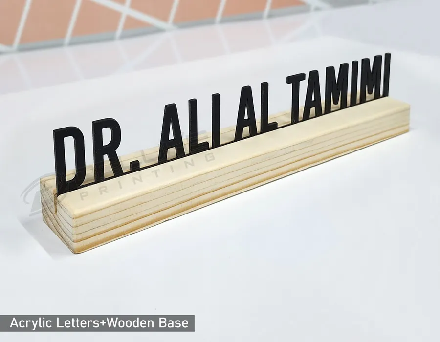 Wooden Cut 3D Letters with Base Dubai