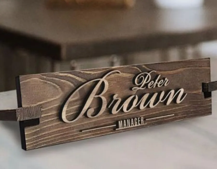 Wooden Plate with Acrylic 3D Letters Dubai